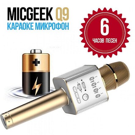 Портативный Караоке Микрофон MicGeek Q9 (USB, FM, AUX, Bluetooth)
